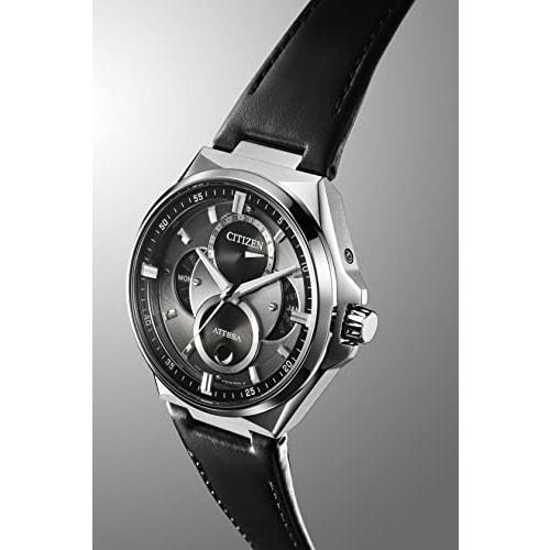 Citizen Watch Atessa Eco-Drive Ring Solar ACT Line Triple Calendar Moon Phase BU0060-09H Men's Silver Black