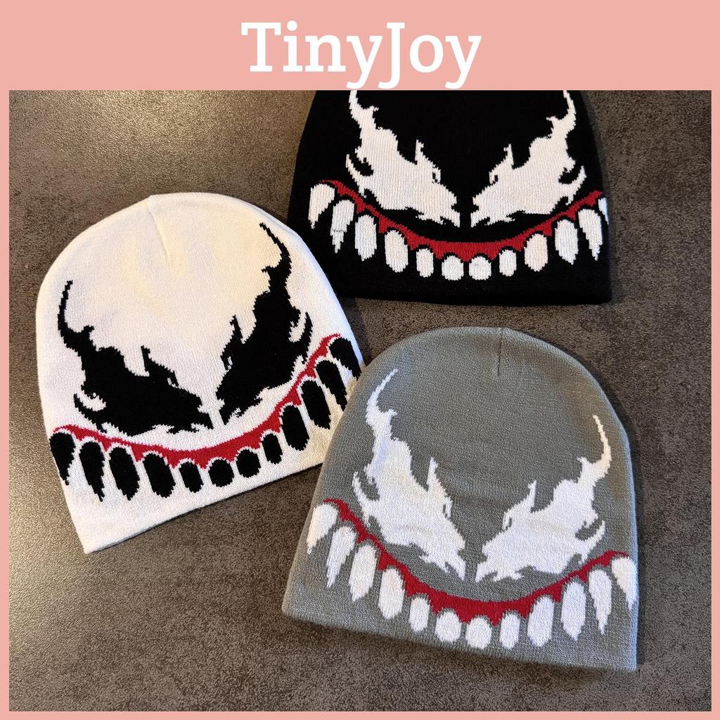 Venom Style Knit Hat Unisex Acrylic Fabric For Streetwear And Cold Weather