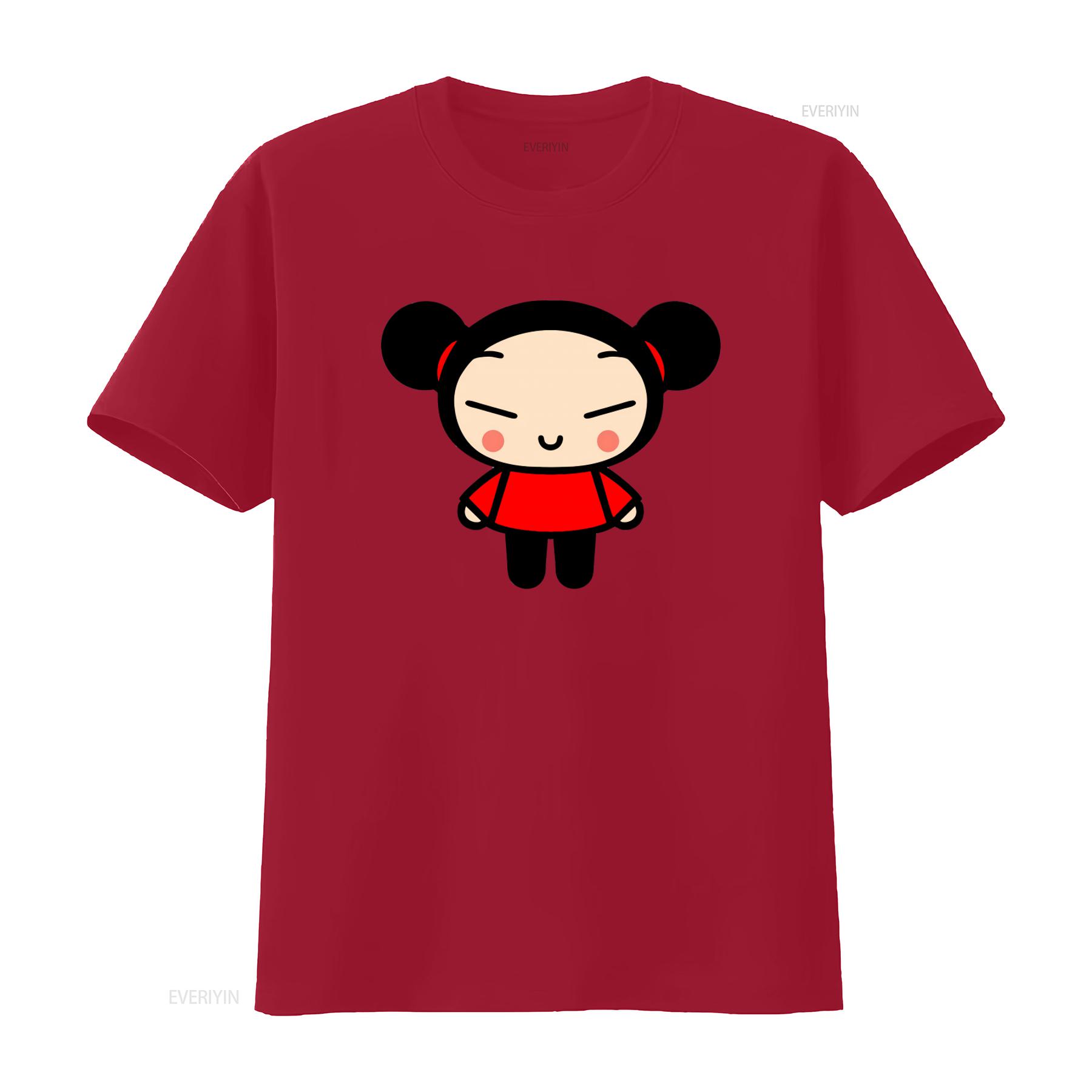 Pucca Love Garu Cute Korean Cartoon Show Kawaii T Shirt vintage Washed Comfortable streetwear Unisex Soft graphic Stylish S