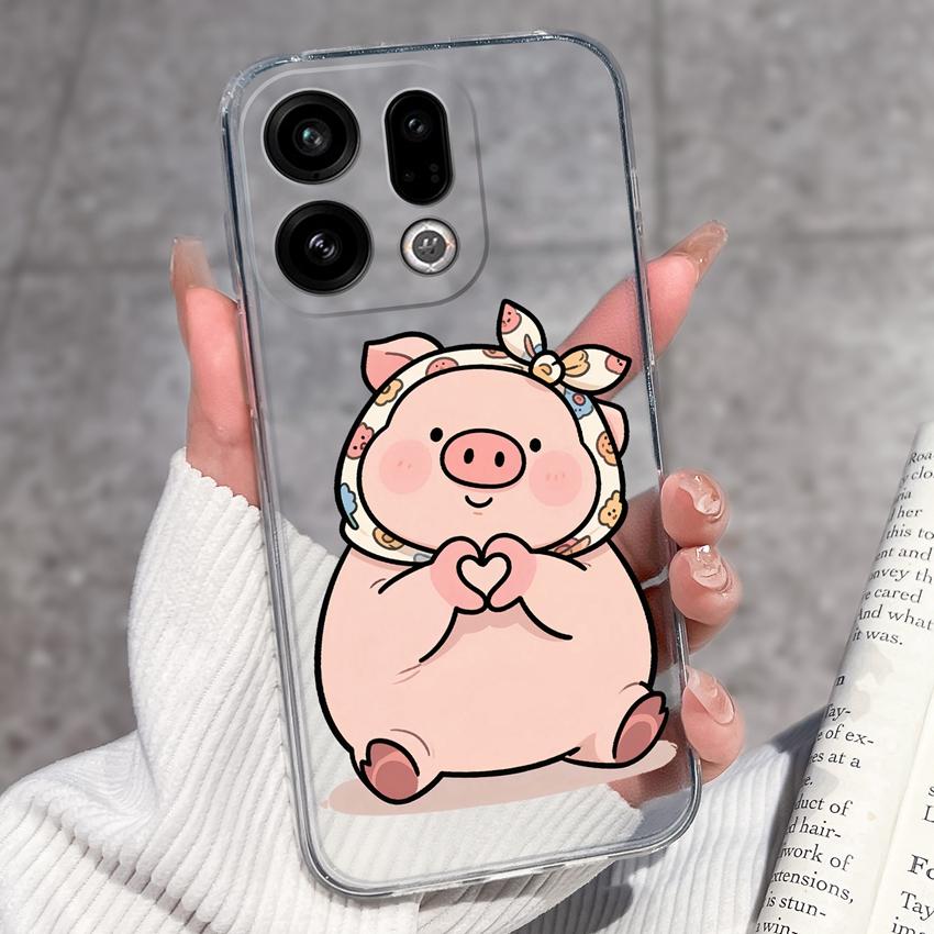 For Oppo Find X9 X8 X7 X5 Pro X2 Lite Reno8 Pro Pro+ Phone Case Black Cat Wine Glass Patterns Transparent TPU Protection Covers For Oppo Bumper Casing