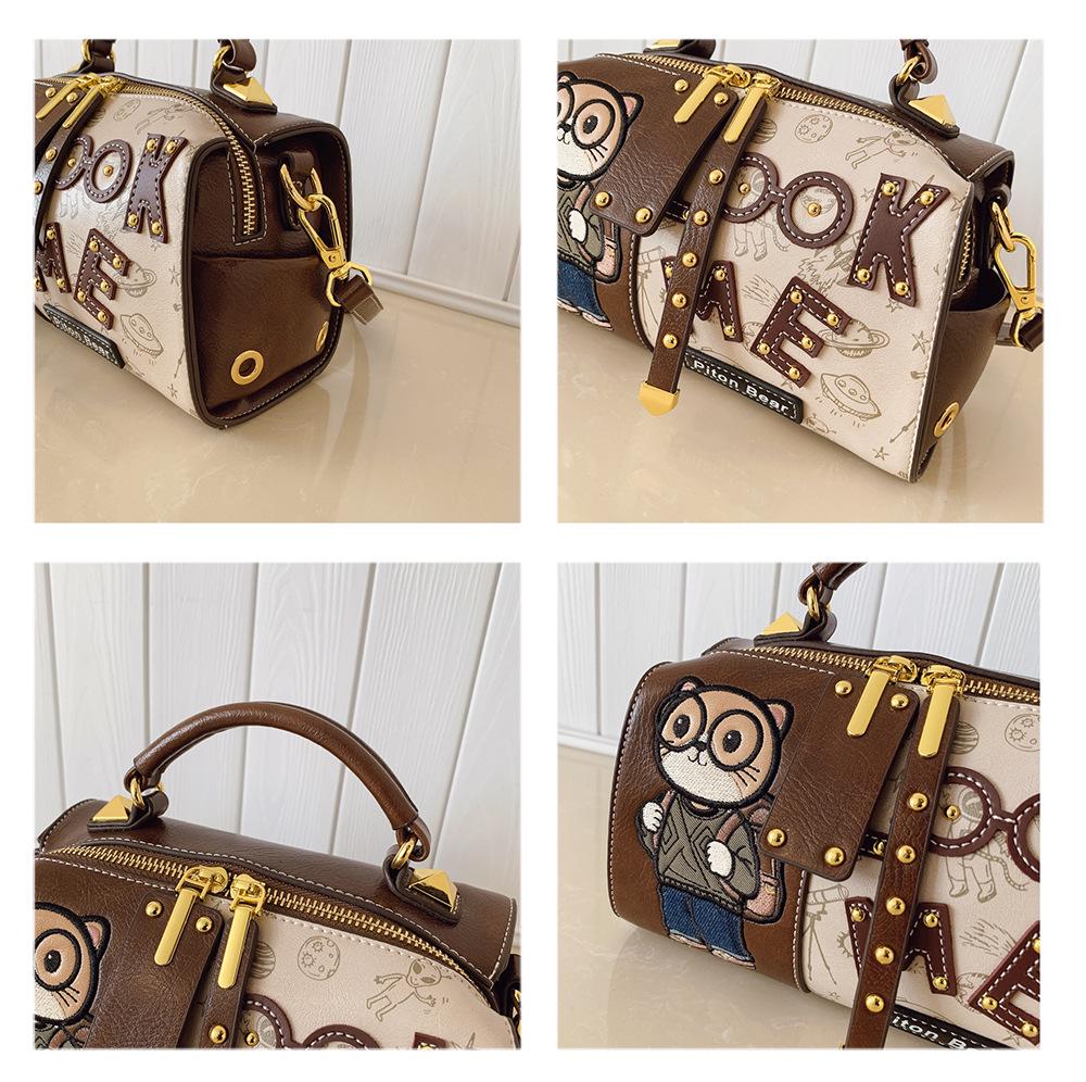 Versatile Women's Boston Retro Crossbody Single Shoulder Handbag