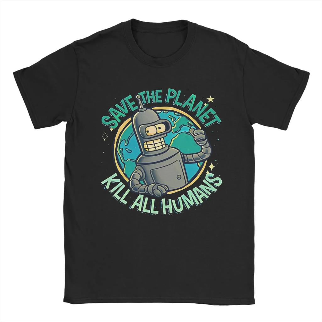 F-Futuramas men's T-shirt Summer New T-shirt 100% cotton T-shirt Short-sleeved T-shirt with Planet Express