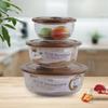 Yileya Heat-Resistant Glass Food Storage Bowl Set, 3-Piece