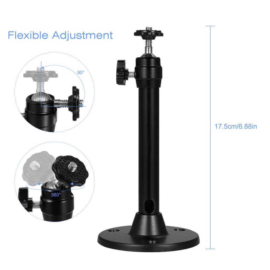 Small Ceiling Wall Projector Mount Stand with 3 Screw Adapters Compatible with Most Projector