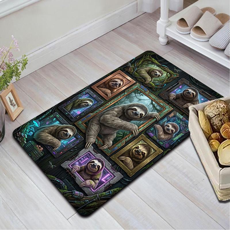 Sloth Frames Fantasy Pattern Rug Floor Mat for Living Room or Bedroom Soft and Comfortable Carpet a Gift for Birthday and Holiday.