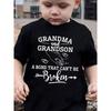 European Sizes Summer Boys' Fashion Short Sleeve T-Shirt | "GRANDMA and GRANDSON" "A BOND THAT CAN'T BE Broken" Cartoon Print, Casual Crew Neck