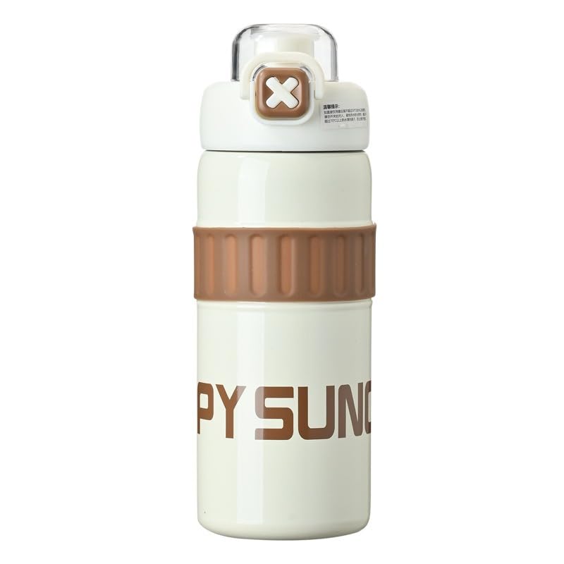 

YIHFBB 600ML Stainless Steel Water Bottle with Straw, Rust-Resistant, High-Quality Stainless Steel Travel Bottle, Vacuum Insulated, Large Capacity,