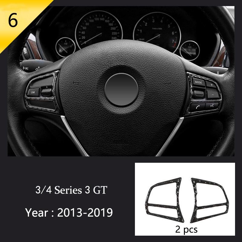 Car Styling Carbon Fiber Interior Button Panel Decoration Cover Trim Sticker Frame For BMW 3 Series F30 3gt F34 F32 Accessories