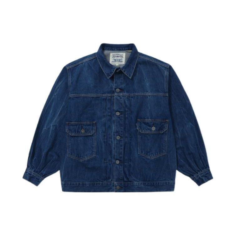 Levis Collar Pocket Long Sleeve Denim Jacket Women jackets Blue A2112-0004