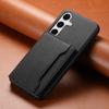 For Samsung Galaxy S25 Case with Card Slots Kickstand Calf Texture Leather Phone Back Cover