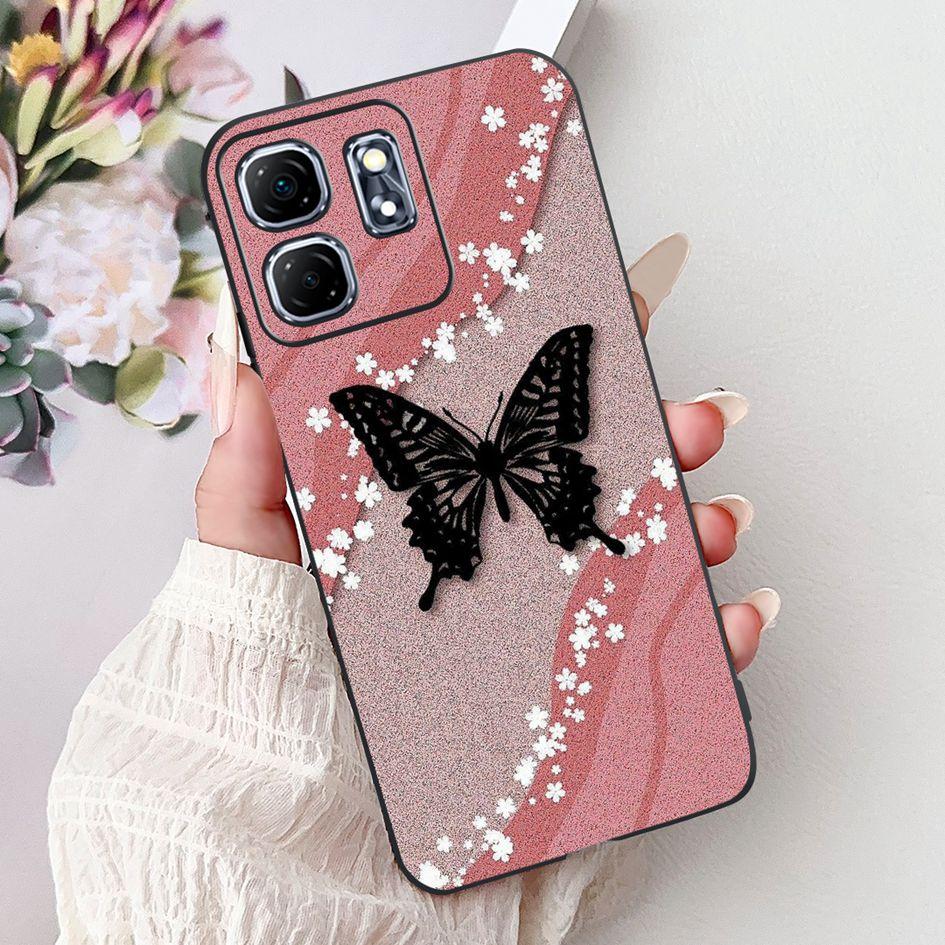 For Infinix Hot 50i Case X6531 New Fashion Flower Love Heart Pattern Soft Silicone Cover For Infinix Smart 9 Smart9 X6532 Bumper