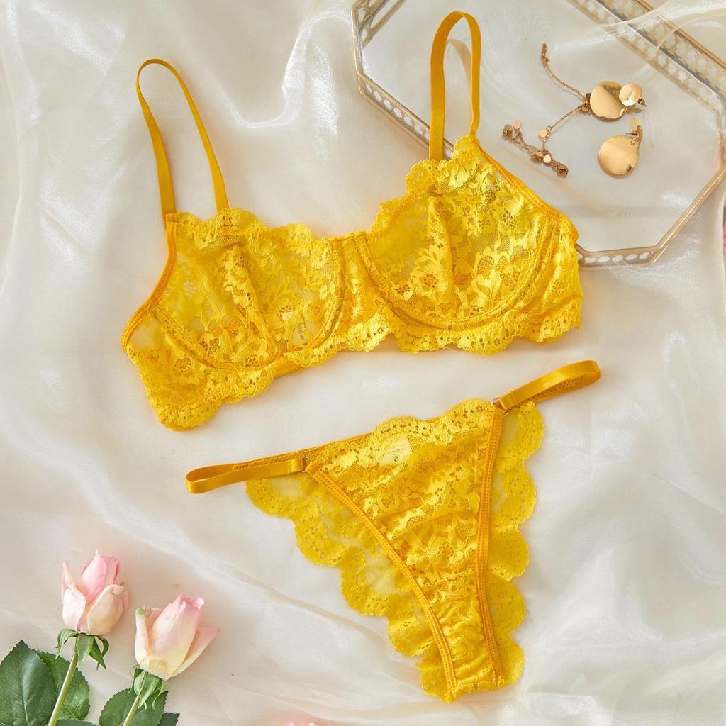 2025 Suspender Lace Perspective Sexy Lingerie Suit Women