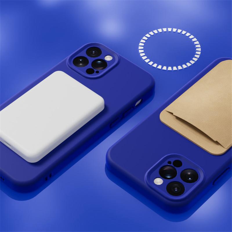 For Wireless Charging Magsafe Soft Liquid Silicone Phone Case For iPhone 15 14 Pro Max 15Pro Magnetic Slim Skin Protection Cover