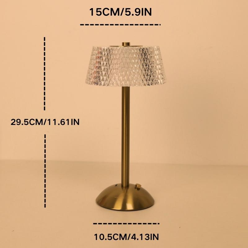 Modern Minimalist Crystal Bedside Lamp, Touch Control Adjustable Brightness Night Light, Suitable for Multiple Room Ambiance.