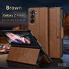 Luxury Leather Phone Case for Samsung Galaxy Z Fold 7 6 5 4 5G  Elegant Plain Magnetic Folding Bracket Shockproof Protect Hard Cover