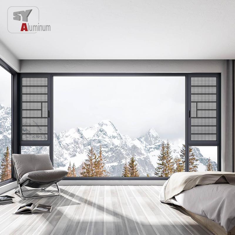 Thermal Break Aluminum Casement Windows With Built in Blinds Window Multiple sizes