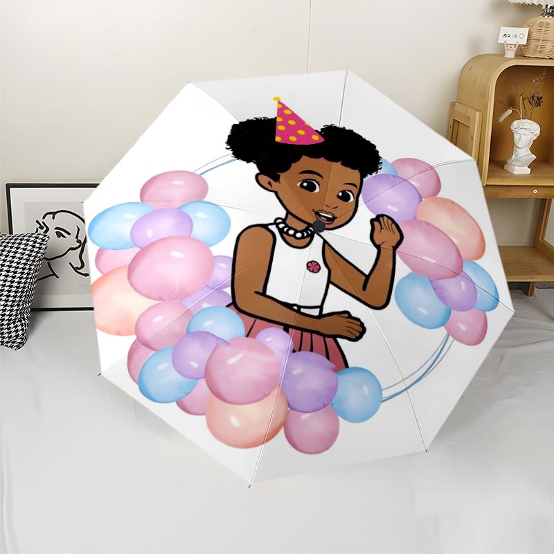 Gracie's Corner Theme Automatic Umbrella, Lightweight & Portable, 8 Rib, Perfect for Outdoor Travel, Birthdays, Christmas, Gifts.