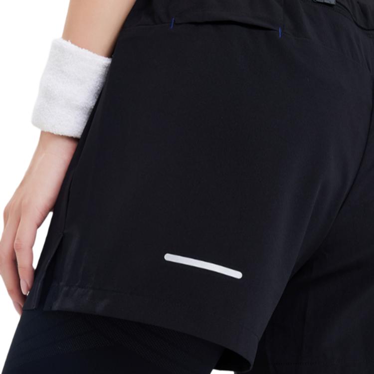 Asics Woven Breathable Elastic Comfortable Reflective Sports Shorts Women Shorts Black 2012C672-002