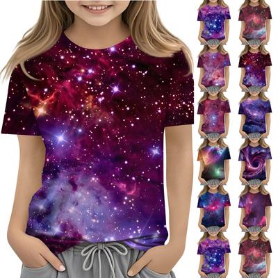 Toddler Girl Boy Shirt Cute Starlit Sky Printed T-Shirts Kids Shirts 1-15Y