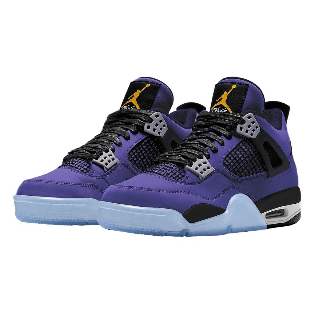 Jordan Air Jordan 4 Abrasion Resistant Mid top Vintage Basketball Shoes Unisex Purple FV5029-500