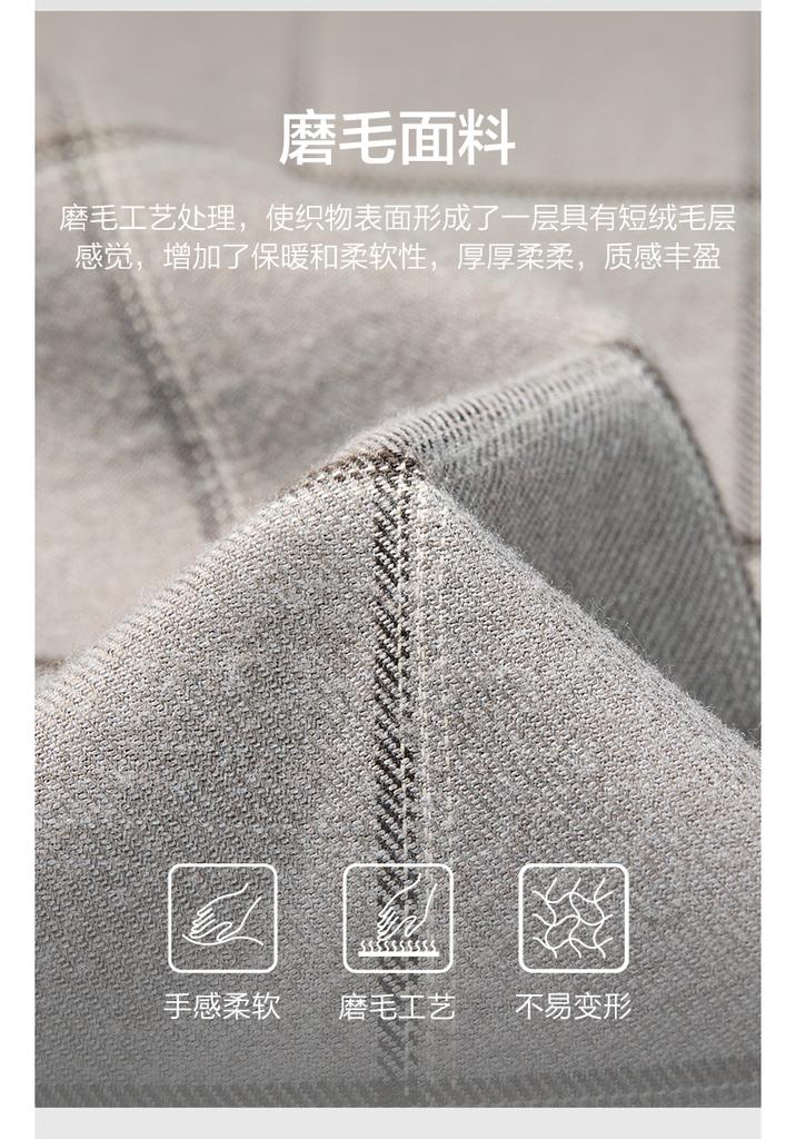 Plush and Thickened Grinding Grid Comfortable Skin Friendly Casual Warm Shirt Men's Shirt