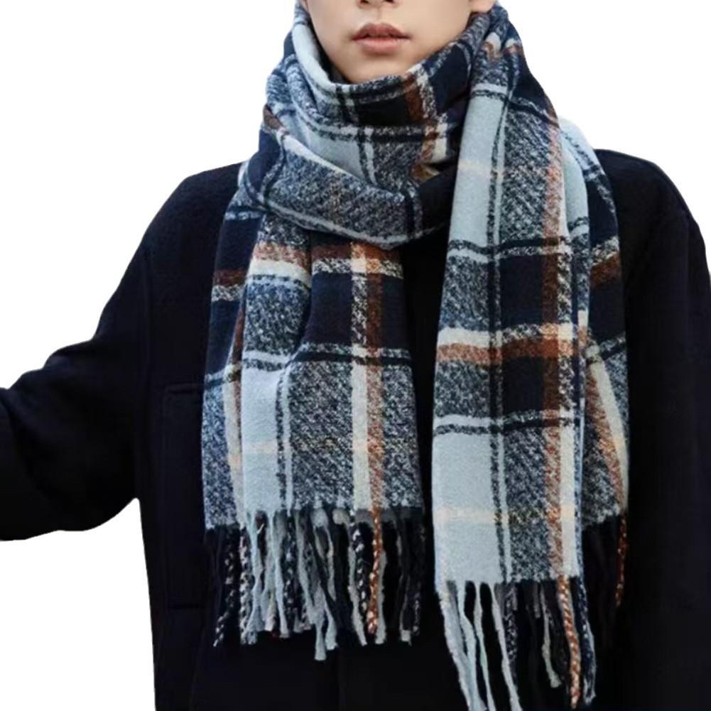 1116 Christmas Atmosphere New Year's Red Plaid Scarf Women's Winter Versatile Thickened Senior Sense Students Keep Warm