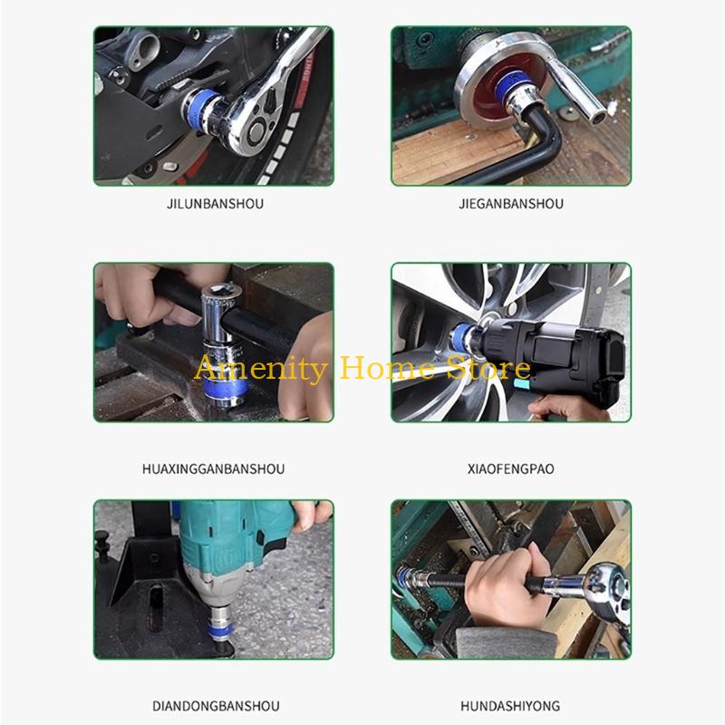 F26C 8pcs Versatiless Hexagonals Socket Wrench Head Set for Enhances Repair Work