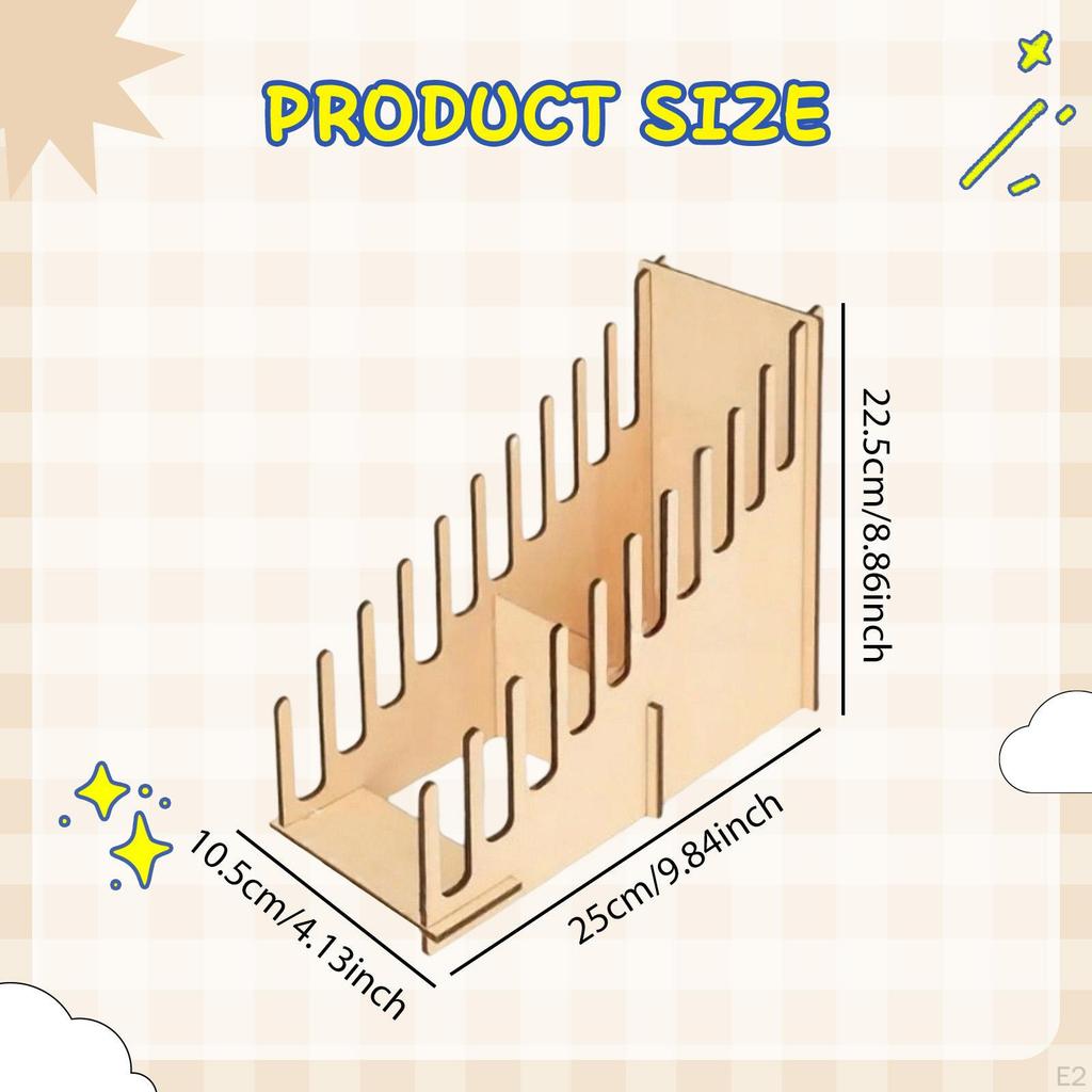 Greeting Card Display Stand Multipurpose Wooden Shelf Storage Organizer for Stickers