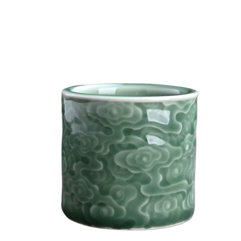 Chinesischen stil einfache jade glückverheißenden wolke master einzigen tasse retro Yue ofen celadon tee-set tee tasse persönliche kung fu probe