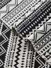 American Coffee Table Contrasting Color Pattern Yarn-dyed Table Flag Black and White Wavy Tassel Woven Table Towel