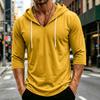 Men's Loose Fit Casual Hoodie Lightweight Pullover with Three Quarter Sleeve Drawstring Hooded Shirt for Everyday Wear