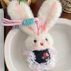 Cute Stuffed Keyring Cartoon Design Long-eared Rabbit Pendant Sweet Plush Rabbit Keychain  Women