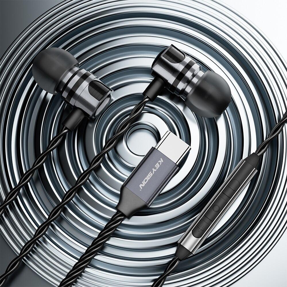 

Наушники KEYSION Type-C HIFI, наушники DSD128 Bass, титановые динамические наушники-вкладыши, 32 бита, 384 кГц, чип ЦАП CX31993, гарнитура USB C чёрный