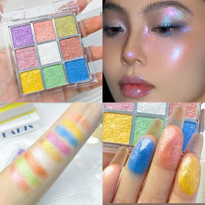 Polarized -Change Eyeshadow Makeup Palette Nine Colored Fluorescent Metallic Shiny Chameleon Eye Shadow Highgloss Powder