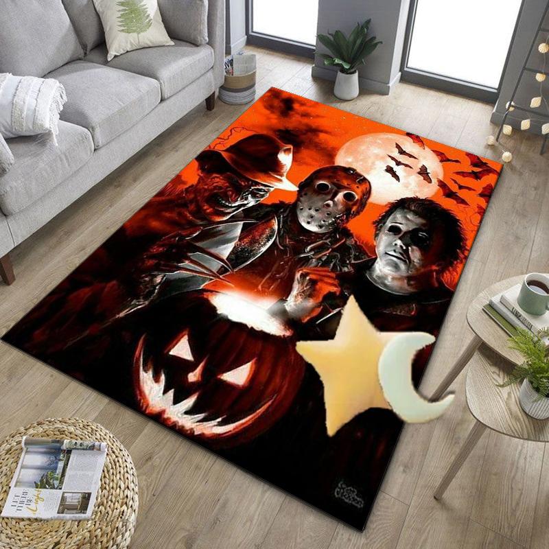 Horror Movie Icons Office Rug Chair Mat, Game Carpet, Suitable for Front Door, Bedroom, Living Room, Desk, Holiday Gift