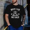 Biker Dad Only Cooler Graphic T Shirts for Men Vintage Motorcycle Men's T-Shirt Harajuku Fashion Father Tees Tops