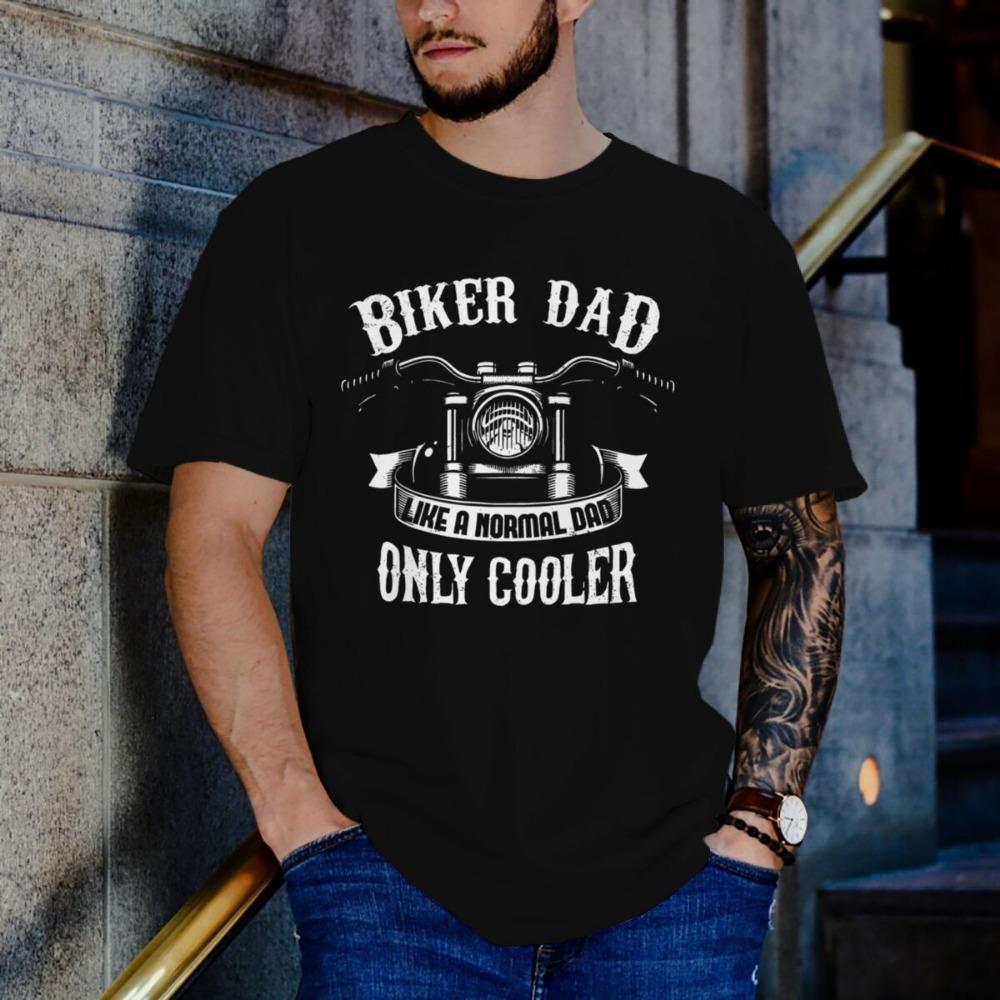 

Biker Dad Only Cooler Graphic T Shirts for Men Vintage Motorcycle Men s T-Shirt Harajuku Fashion Father Tees Tops S