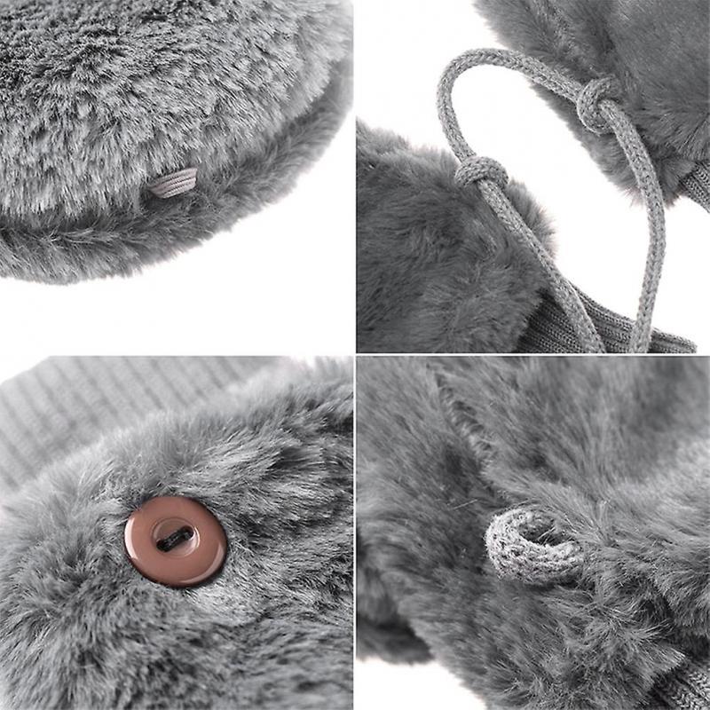 Warming Glove with Neck Strap Mittens Windproof Thickened Gloves Accessory