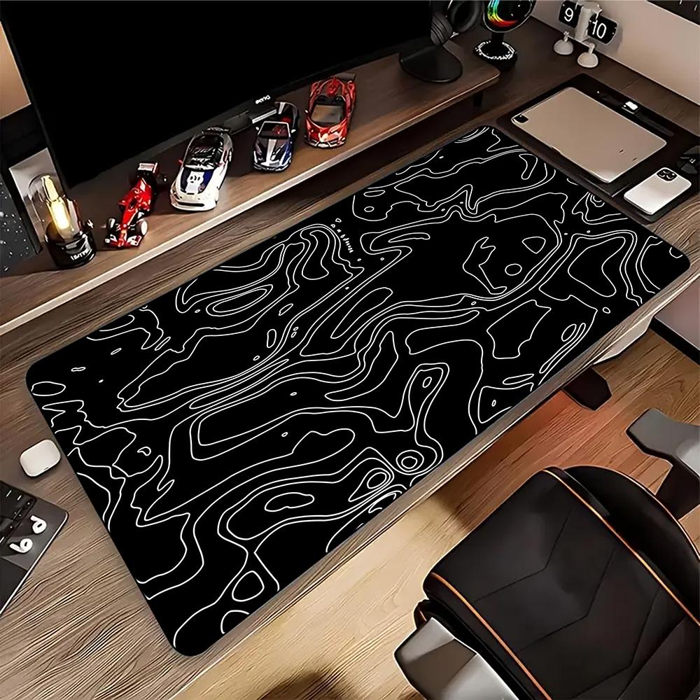 Large XXL Gaming Mousepad Art Black And White Line x x Desk Mat Anime Theme Keyboard Gamer Mouse Pad for Esports