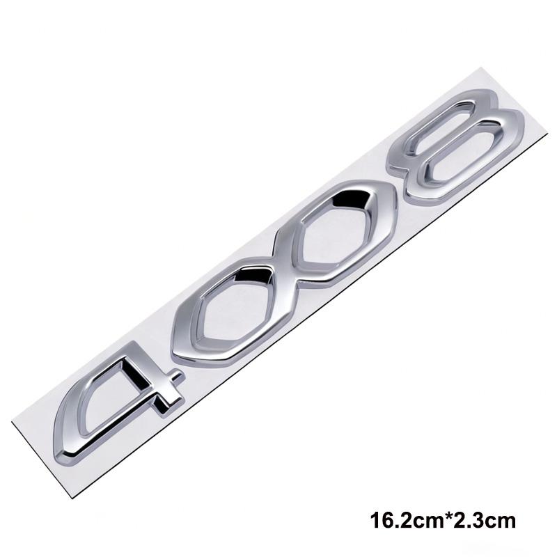 VZQR9 3D Metal Car Trunk Decoration Sticker For Peugeot 2008 3008 5008 Retrofit Upgrade Accessory