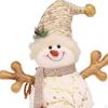 Christmas Snowman Doll Figure Ornaments Short Plush for Festival Hotel Tabletop Home Decoration