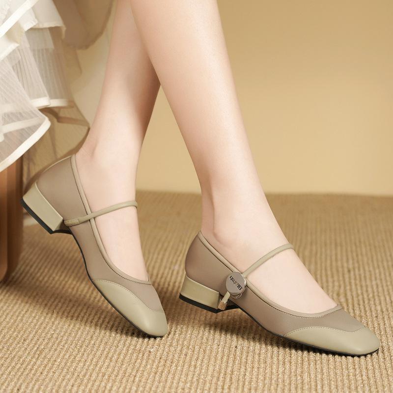 Haute Couture Version of Big-name Women's Shoes 2025 Spring New Leather Flat Mary Jane Small Leather Shoes