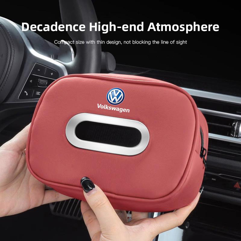 Valve Stems Caps Leather Car Tissue Box Sun Visor Seat Back Hanging Bag Accessories For Volkswagen VW RLine R GTI Golf Amarok Ph zg1
