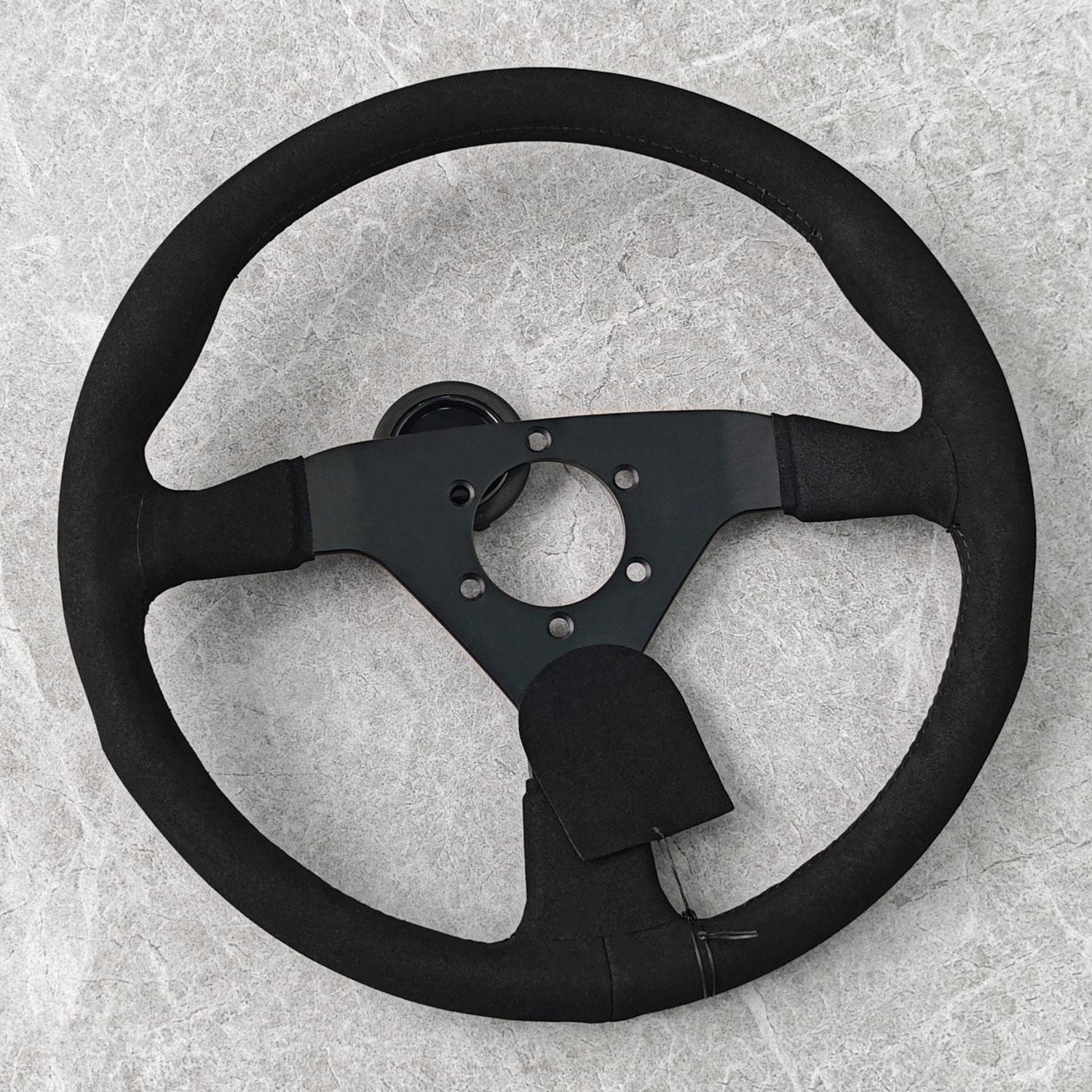 14inch Suede Leather Rally Montecarlo Racing Sports Steering Wheel Universal PC-ST51 чёрный