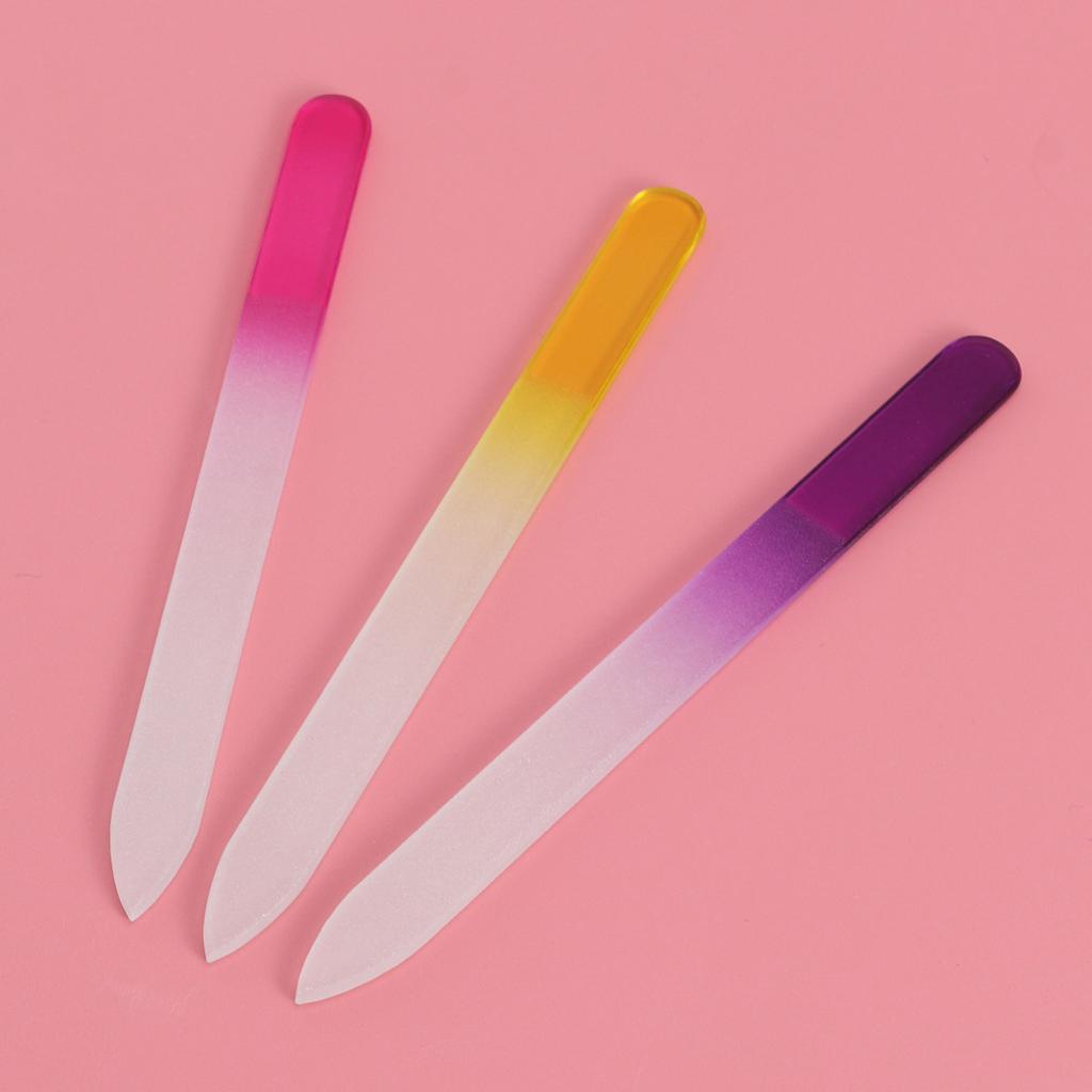 3Pcs High Quality Glass Nail Files Fine To Medium Grit for Safe Shaping Polishing Natural Nails Perfect Pedicure Manicure Tool