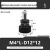 M3M4 Aluminum Alloy Hand-Tightening Flat Head Knurled Adjustment Screw Bolt