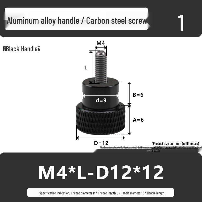 M3M4 Aluminum Alloy Hand-Tightening Flat Head Knurled Adjustment Screw Bolt