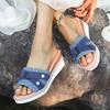 Fashion Women Slippers 2025 Summer New Fashion Elegant Cloth Shoes for Women Wedge Peep Toe Platform Slippers Ladies Zapatos De Mujer