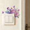 Fresh and Light-colored Painted Rose Flower Bedroom, Living Room, Entrance Hall Home Decor Switch Sticker