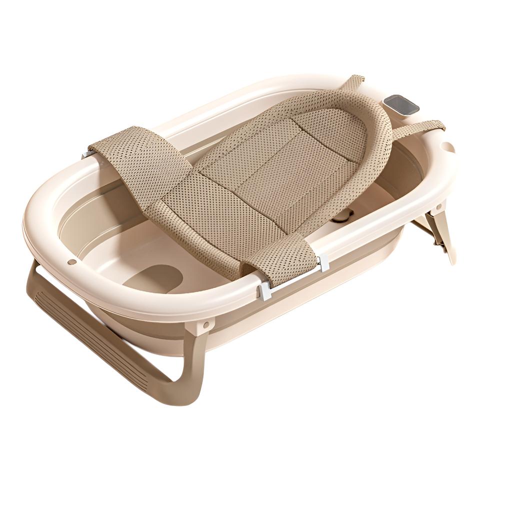 Household intelligent constant temperature large capacity baby folding bathtub children can sit and